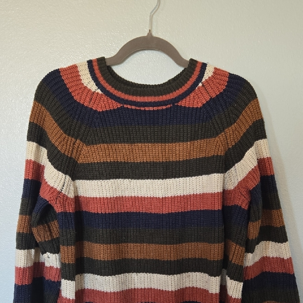 Astr | Color Block Earthy Tones Crew Neck Sweater Size Medium